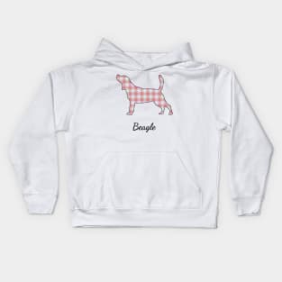 Beagle Mom Plaid Kids Hoodie